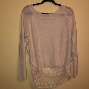White Sweater with Lace back Size: L